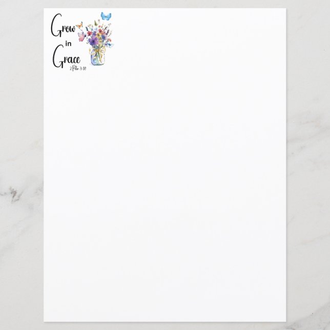 Crescer em Grace Floral Stationery (Frente)