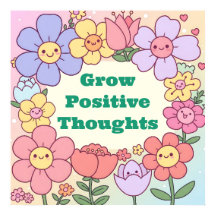 Crescer o Poster de Motivação de Pensamentos Posit