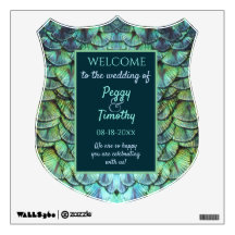 Crest de Casamento de Penas de Peacock Extravagant