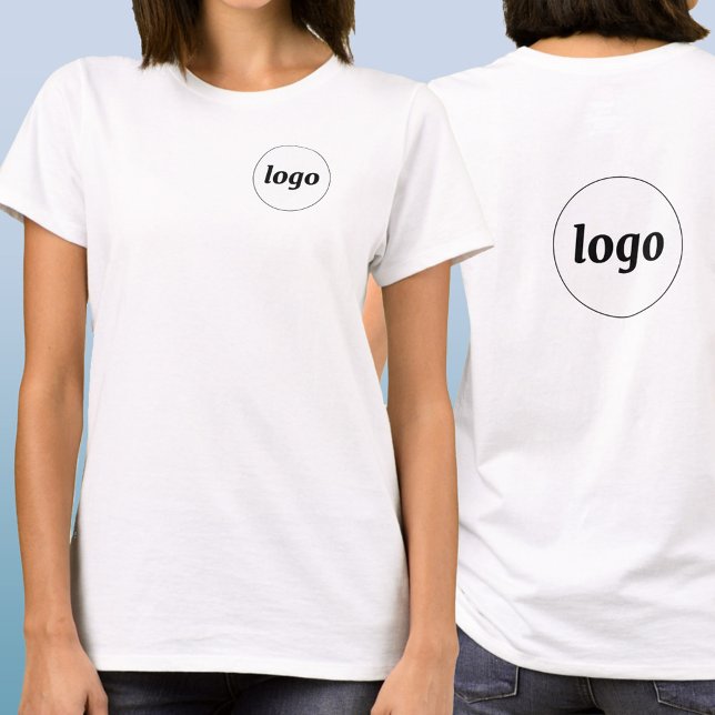 Crestã de Logo Simples e Camiseta de Negócios Prom (Simple logo crest and back print business branding promotional t-shirt)