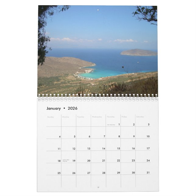CRETE, Calendário de Parede de GRÉCIAS (Jan 2026)