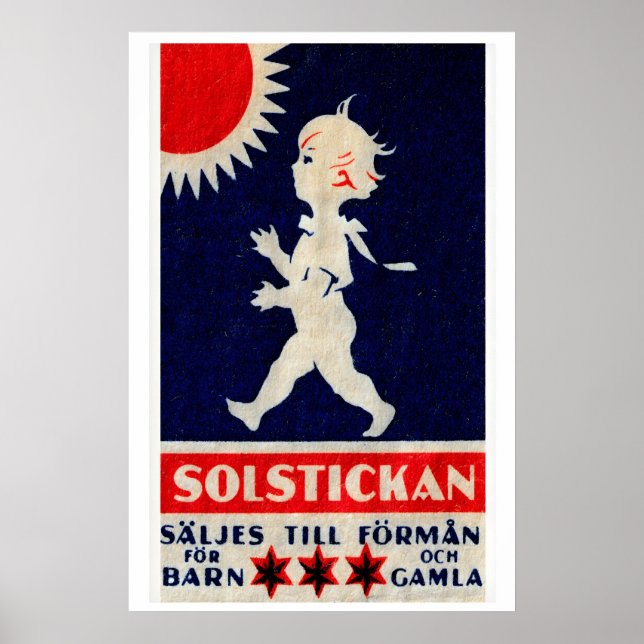 Criança Andando - Suécia - Impressão Matchbox (Frente)