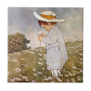 Criança Antiga Colhendo Margaridas Bessie Pease Gu
