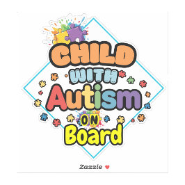 Criança com Autismo a Bordo Adesivo para Carro sin