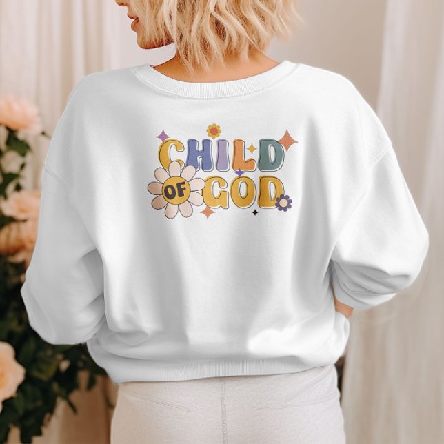 Criança de Deus - Camiseta Retro-Daisy (Child of God Cute Retro Daisy T-Shirt  - back)