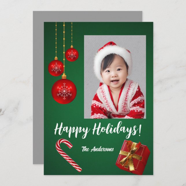 Criança de Natal 4, Feliz Feriados! Cartão de Nata (Frente/Verso)