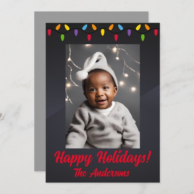 Criança do Natal 2, Feliz Férias! Cartão de Natal (Frente/Verso)