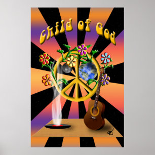 Criança do poster do deus