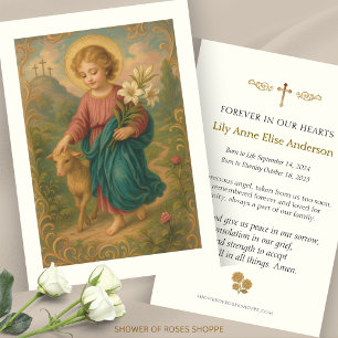 Criança Jesus Lamb Orador Memorial Funeral