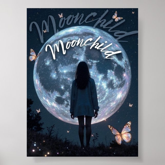 Criança-mãe - Garota celestial com Poster lua (Frente)
