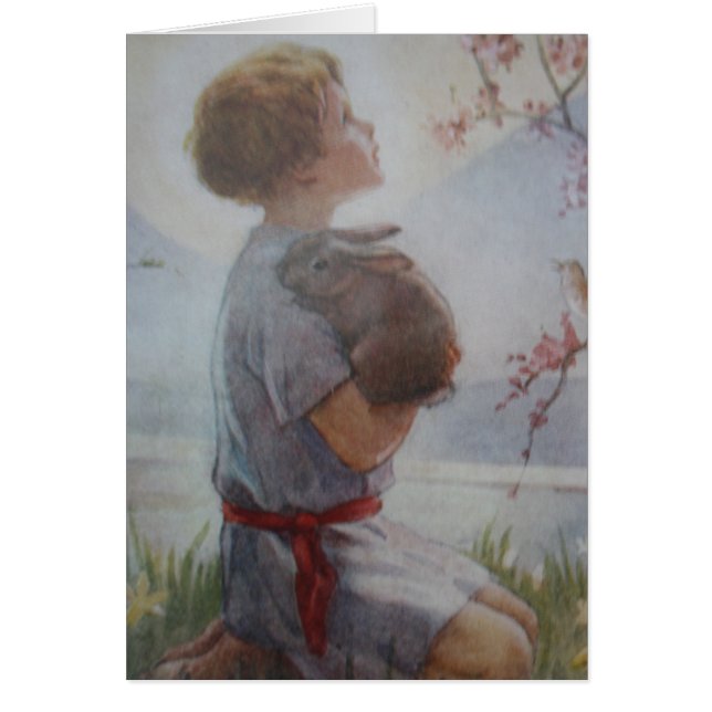 Criança no cartão da oração (Frente)