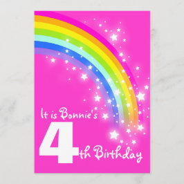 Crianças: Arco-íris, 4 anos, convite de aniversári