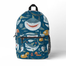 Crianças Azuis de Tubarão Feliz