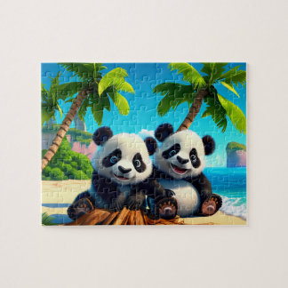 Crianças Bebê Pandas Jigsen Quebra-cabeça - Tropic