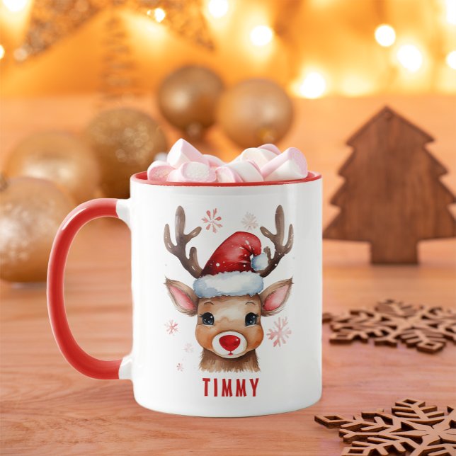 Crianças bonitas, caneca de rena com nome (Kids Christmas Keepsake)