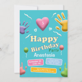 Crianças bonitas Convite de festas de diversão de 