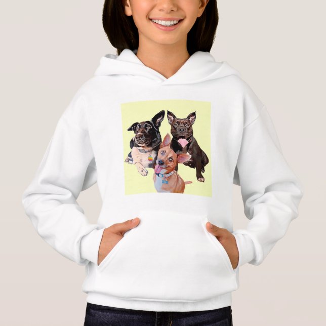 Crianças Cães Dexter Duke & Lucy Hoodies (Frente)