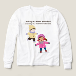 Crianças caminhando na terra maravilhosa do invern