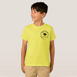 Crianças camisa amarela básica com o logotipo da n