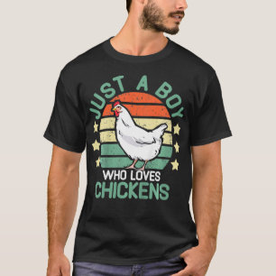 Crianças camisetas de frango só um garoto que ama 