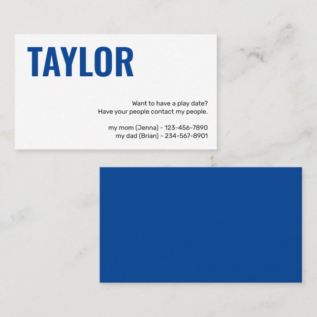 Crianças chamando de cartão para jogar com a garot (Frente/Verso)