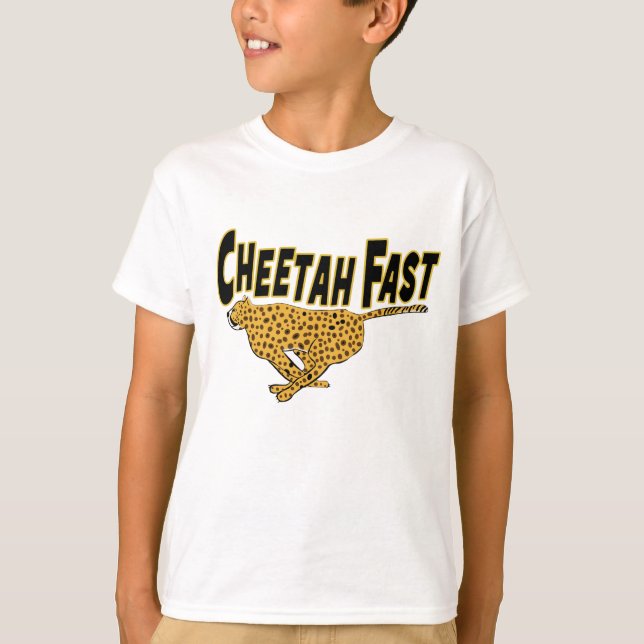 Crianças Cheetah, em rápida corrida, camiseta de a (Frente)