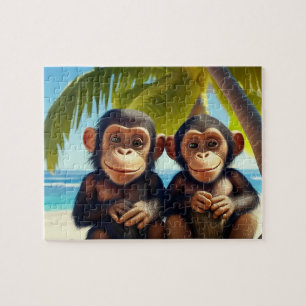 Crianças Chimpanzés Quebra-cabeça de Jigsera - Tro