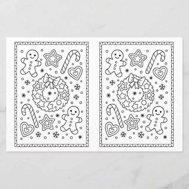 Crianças: Coloração de Natal Página Pão de Natal (Frente)