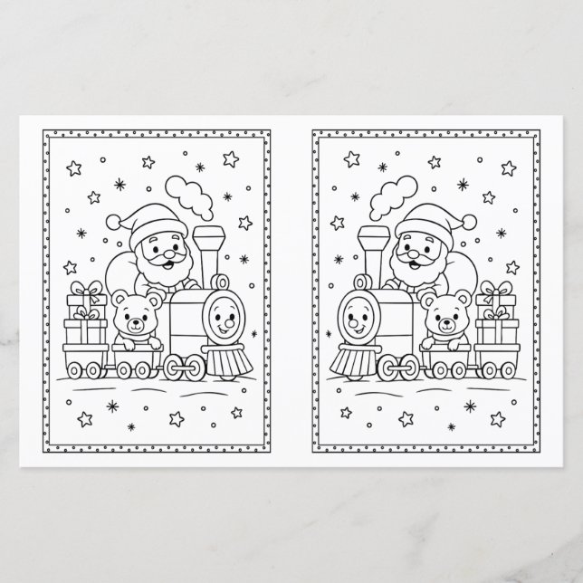 Crianças Coloração de Natal Papais noeis de Página (Frente)