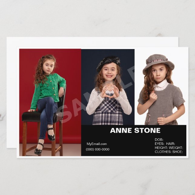 Crianças com Captura de Cabeça do Modelo de Ator d (Frente/Verso)