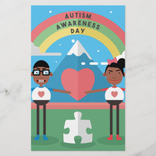 crianças com consciência de autismo negro