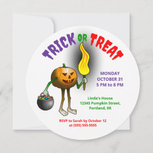 Crianças com truque de Halloween ou Convite de fes