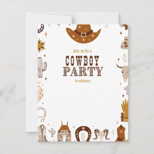 crianças convites de aniversário cowboy