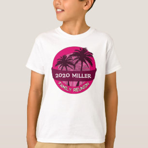 Crianças cor-de-rosa palmeira camisa de reunião de