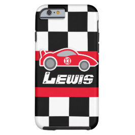 Crianças correndo carro esportivo vermelho chamado