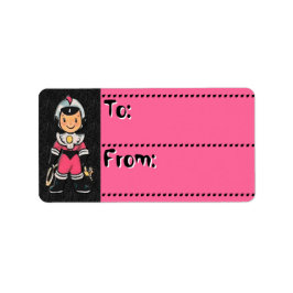 Crianças Cutas - Etiquetas Retro Astronaut-Pink_To