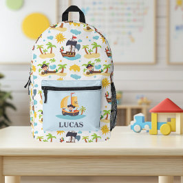 Crianças Cute Personalizado Padrão de Nave Pirata