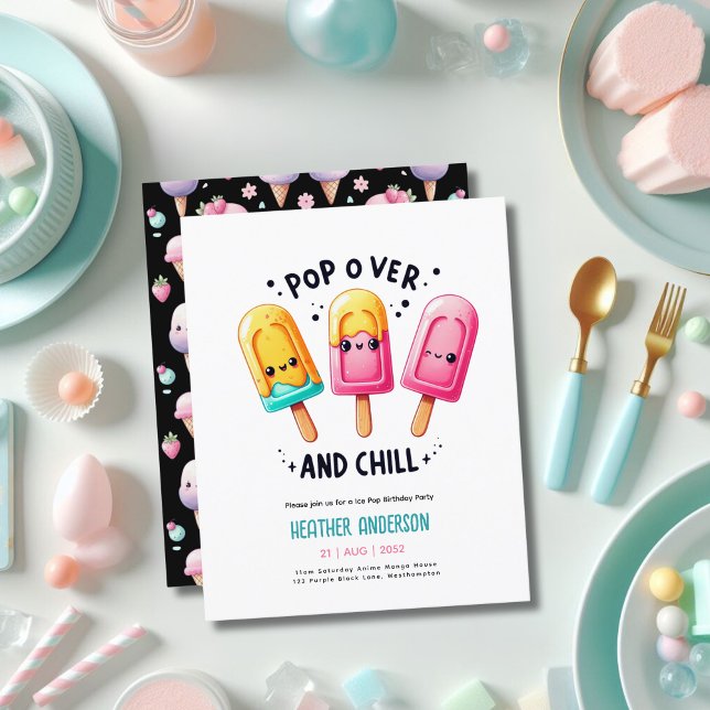 Crianças de aniversário do Sorvete de Pop de gelo  (Criador carregado)