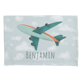 Crianças de avião azuis e bonitos