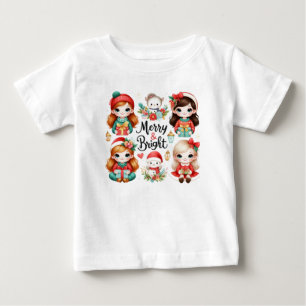 Crianças de camisetas felizes e brilhantes