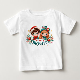 Crianças de camisetas felizes e brilhantes