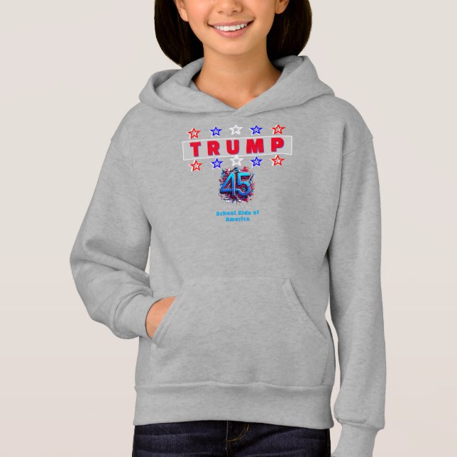 Crianças de escola para camiseta Trump Hoodie 1 (Frente)