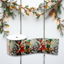 Crianças de Fadas Élficas Vintage Natal 