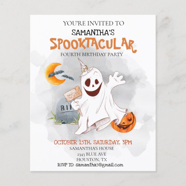 Crianças de Festa de aniversário de Halloween Spoo (Frente)