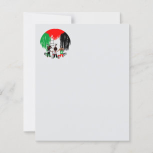 Crianças de Gaza pintando a bandeira da Palestina