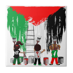 Crianças de Gaza Pintando a Bandeira da Palestina