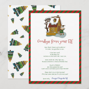 Crianças de Natal Elf Boy Goodbye - Carta Convite