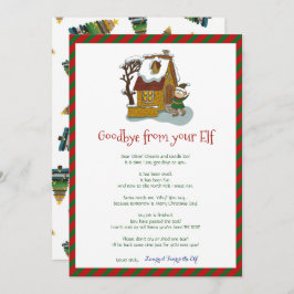 Crianças de Natal Elf Boy Goodbye - Carta Convite