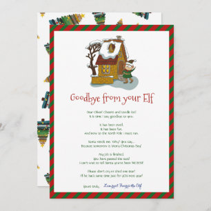 Crianças de Natal Elf Boy Goodbye - Carta Convite