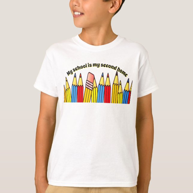 Crianças De Volta À Camiseta Da Escola Com Element (Frente)